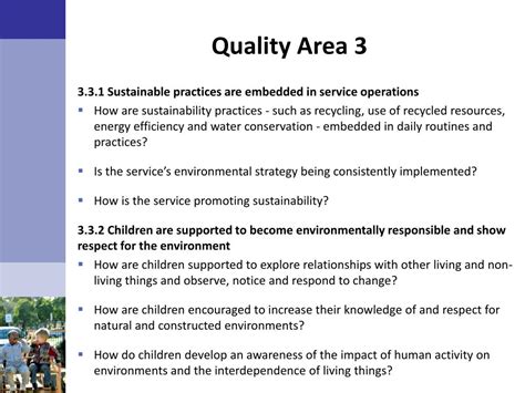 national quality area 3 physical environment incorporates